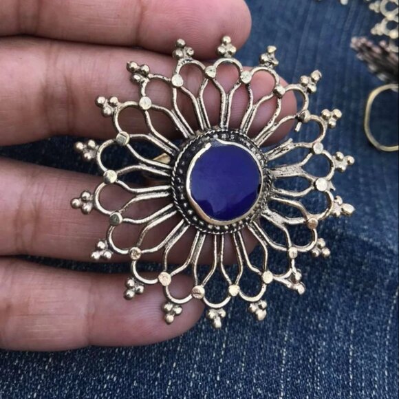 Afghan Statement Tribal Ring, Afghan Ring, Bohemian Ethnic, Afghan Jewelry - Picture 1 of 6